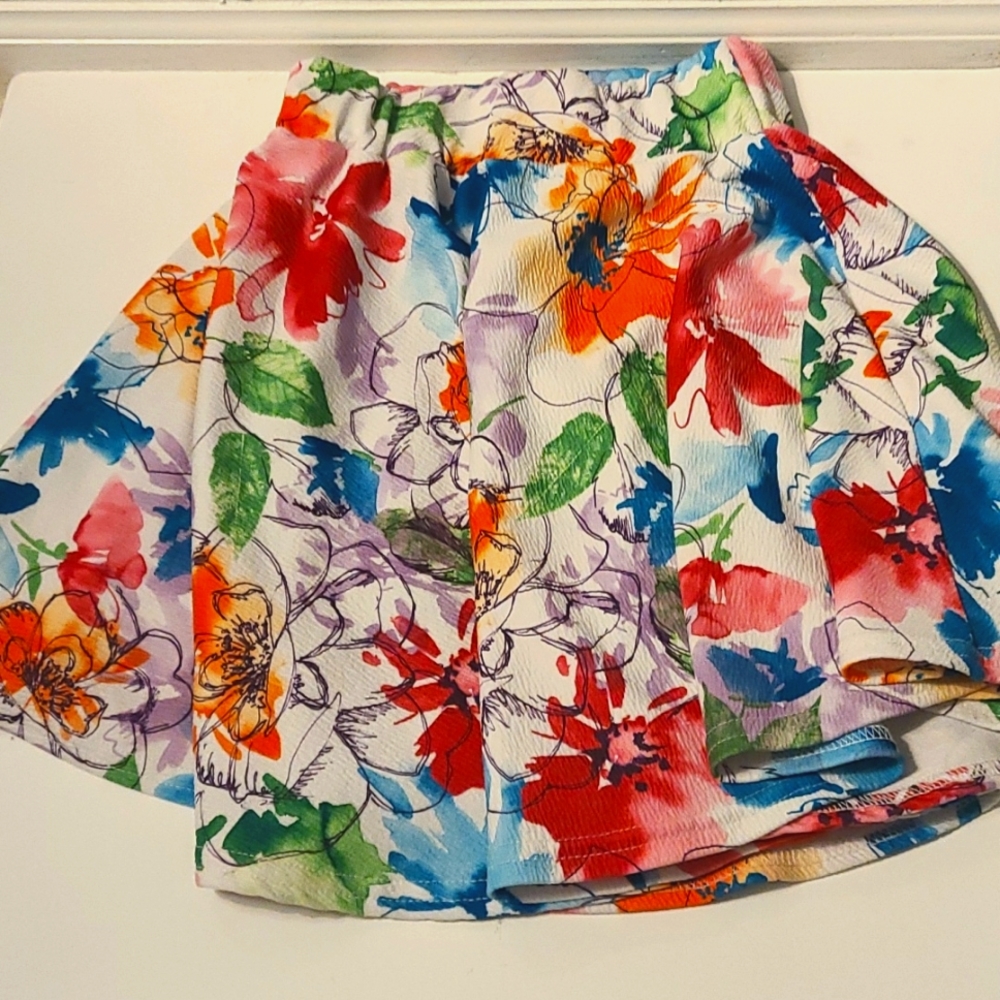 White Floral Skirt
